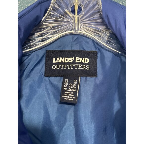 Lands End Womens Quilted Vest 2X Blue Polyester - Picture 3 of 9